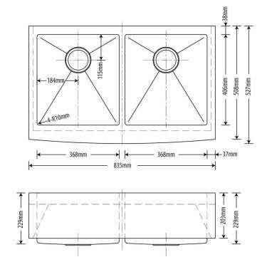 Imagem de Kit Cuba Dupla Sa202 + Válvula Com Cesto Aço Inox