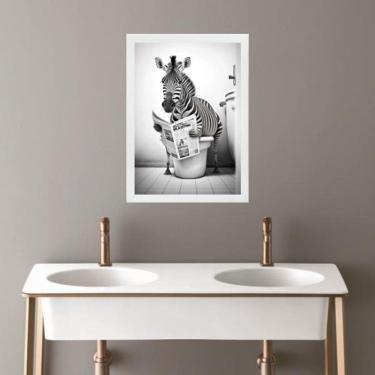Imagem de Quadro Banheiro Coleção Animais - Zebra 33X24Cm