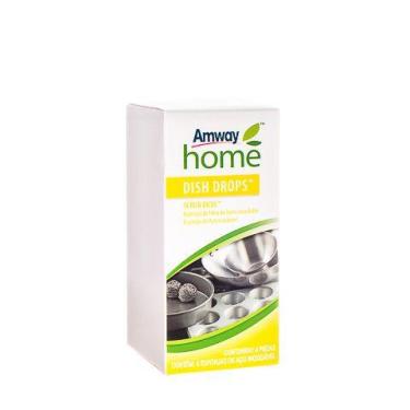 Imagem de Amway esponja de aço inoxidável dish drops scrub buds c/4