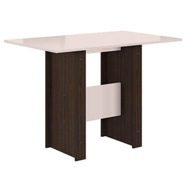 Imagem de Mesa De Jantar Milano 108cm Amêndoa Off White - Poliman