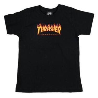 Imagem de Camiseta Thrasher Flame Logo Preto - Infantil-Masculino