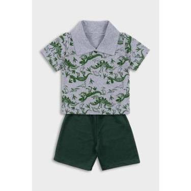 Imagem de Conjunto Infantil Menino Camiseta de Dinossauros e Short - Destak-Masculino