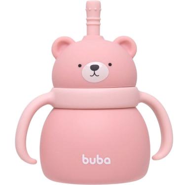 Imagem de Copo em Silicone com Canudo Ursinho Rosa Buba