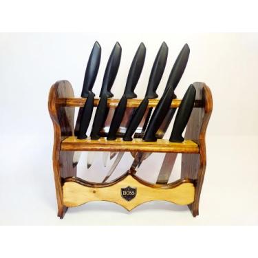 Imagem de Porta Facas de Balcão em Madeira Organizadores de Cozinha - BOSS - Art