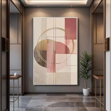 Imagem de Quadro com Moldura e Acrilico Cristal Vidro Círculos Geométrico para S