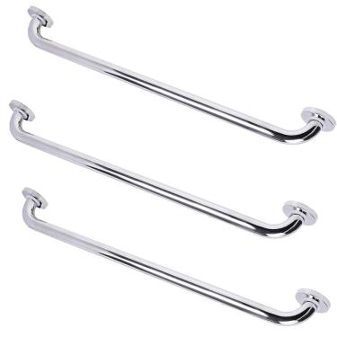 Imagem de Barra Alça De Apoio 80cm Kit 3 Uni Banheiro Box Varanda Escada Corrimao Varanda Suporte Antiqueda PCD Segurança