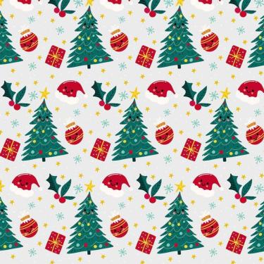 Imagem de Papel De Parede Adesivo Árvore Natalina Cinza Decorativo