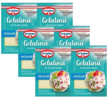Imagem de Kit 6 Gelatina Sem Sabor Dr. Oetker Em Envelopes De 12G