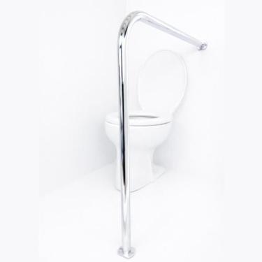 Imagem de Barra De Apoio Em L 80x80 Para Vaso Sanitário De Alumínio - AD ORIGINA