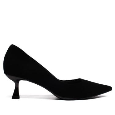 Imagem de Scarpin Feminino Bebecê Nobuck Preto, Preto, 37