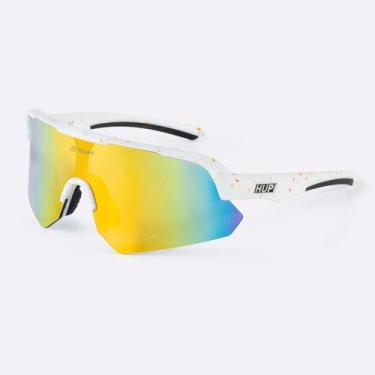 Imagem de Óculos HUPI Core Branco Lente Dourado Espelhado, UNICO, Branco, Dourad