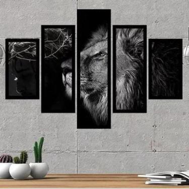 Imagem de Quadros Para Sala Leão De Judá Coroa Fé" - aero print