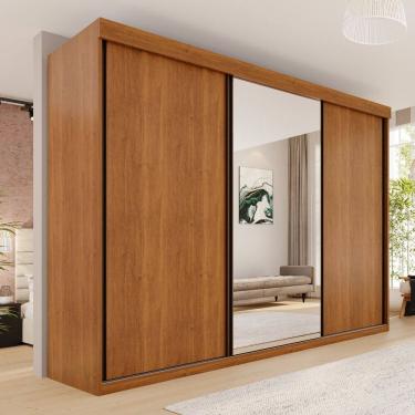 Imagem de Guarda-roupa Casal com 3 Portas e 6 Gavetas Mdf Londrina Cinamomo/Off White
