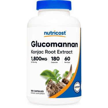 Imagem de Suplemento Nutricost Glucomannan 1.800Mg 180 Cápsulas-Unissex