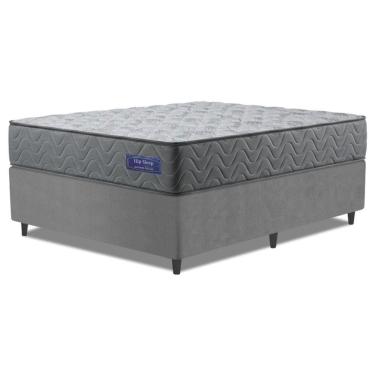 Imagem de Cama Box Desmontável Colchão Queen Molas Ensacadas Atlanta Cinza
