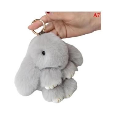 Imagem de Chaveiro De Coelho De Desenho Animado Fofo De 15CM Com Pelo Real, Char
