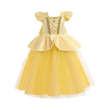 Imagem de Fantasia De Princesa Belle Para Meninas, Vestido Para Festas, Banquete
