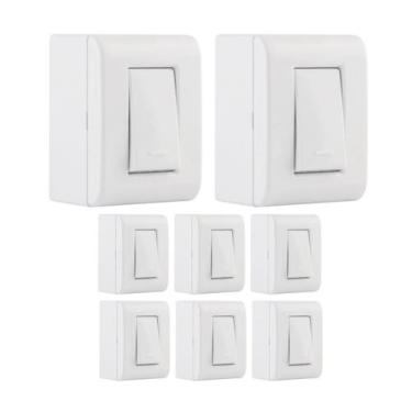 Imagem de Kit 8 Caixa De Sobrepor Com 1 Interruptor Simples 10A Tramontina