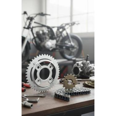 Imagem de Kit Relação CG 125 Fan 09-13 Inmetro Prata Aço 1045 - Congratulations 