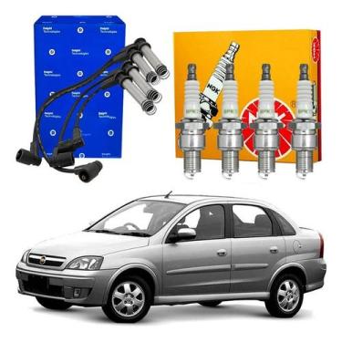 Imagem de Kit Vela Cabo Ngk Corsa Novo Sedan 1.4 Flex 2007 A 2012 - Axios