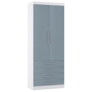 Imagem de Guarda Roupa Modulado 90cm 2 Portas 4 Gavetas Taiga Branco/grey L01 - Mpozenato
