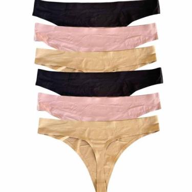 Imagem de Kit 6 Calcinhas Sem Costura Fio Dental Corte à Lazer Confortável Não M