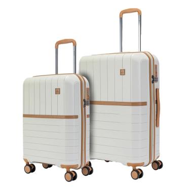 Imagem de Kit 2 Malas Viagem Bordo TSA Cadeado Codificado Rodinhas 360 Original Branco Moderna-Un...