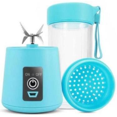 Imagem de Mini Liquidificador Squeeze Portátil À Bateria 380Ml Azul - BC BORA CO