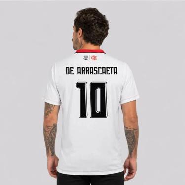 Imagem de Camisa Flamengo Chocar Branca 10 De Arrascaeta - Braziline, GG
