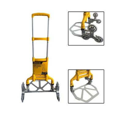 Imagem de Carrinho de Mão Dobrável 75kg 3 Rodas Multifuncional Amarelo - BOMVINK