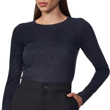Imagem de Blusa Feminina Manga Longa Linho Colcci, Preto, G