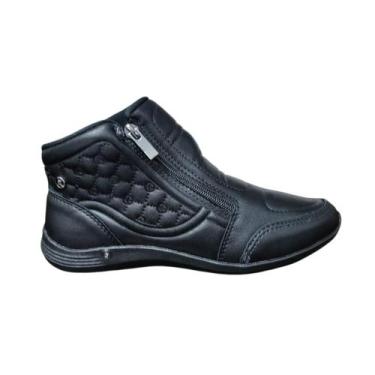 Imagem de Tênis Feminino KOLOSH Botinha Casual de Zíper C3188A, Preto, 37
