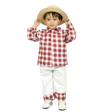 Imagem de Conjunto Roupa Festa Junina Fantasia Caipira Quadrilha Infantil Menino