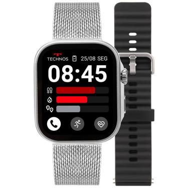Imagem de Smartwatch Technos Connect Max Call TMAXCAB-9K Tela 1.99 AMOLED com Chamadas Bluetooth Unissex Prata