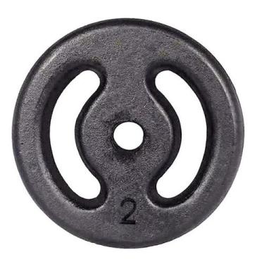 Imagem de Anilha Pintada Peso Academia Musculação 2 Kg - KL Master Fitness, Pret