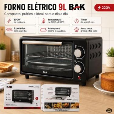 Imagem de Forno Elétrico 9L 110V 220V 800W Compacto Controle Temperatura Timer A