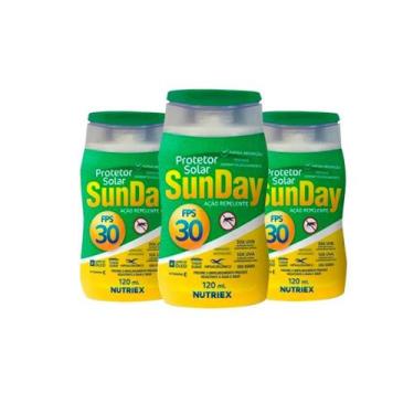 Imagem de Kit 3un Protetor Solar Fps30 C Repelente Sunday 120ml - Nutriex