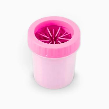 Imagem de Limpador de Pata para Cachorros Portátil Utimix Rosa com Cerdas de Silicone e Plástico