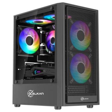 Imagem de Gabinete Gamer Kalkan Vesir Flow S/Fan S/Fonte Micro-ATX Painel Fronta
