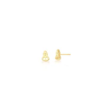Imagem de Brinco Mini Nossa Senhora Vazado Banhado a Ouro - Zircônias - VIDIÈ