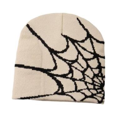 Imagem de Gorro Unissex Quente De Tricô Com Design De Teia De Aranha, Estilo Y2K