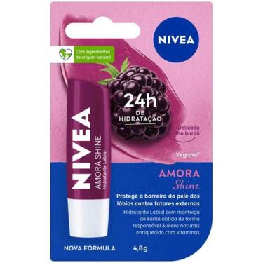 Imagem de Protetor & Hidratante Labial Nivea Lip Care Amora Shine 4,8g