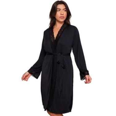 Imagem de Robe Curto em Liganete com Renda e Modelagem Confortável Nayane Rodrig