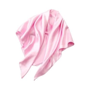 Imagem de Lenço De Seda Satinada Para Mulheres, 90cm, Em Cores Sólidas, Hijab, L