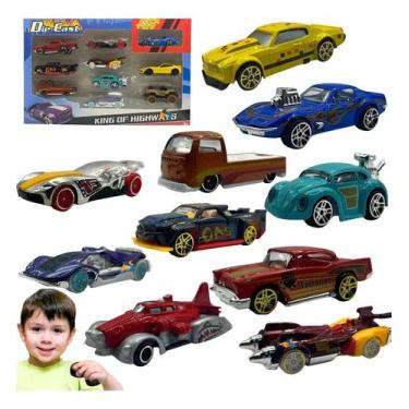 Imagem de Kit Coleção Carrinho De Ferro Estilo Hot Wheels 10 Peças Mod