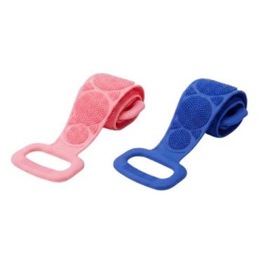 Imagem de Kit 2 Esponjas Banho Silicone Massageadoras Esfoliantes Esticáveis com