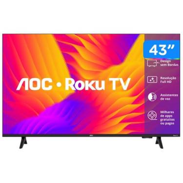 Imagem de Smart TV AOC LED 43 Full HD Wi-Fi Roku TV Sem bordas, 43"