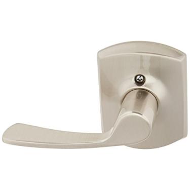 Imagem de Schlage Lock Company F170MER619GRWRH Merano Maçaneta de porta simples para destros com decoração, níquel acetinado