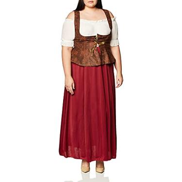 Imagem de Costume Culture Fantasia feminina camponesa, Borgonha/marrom, P