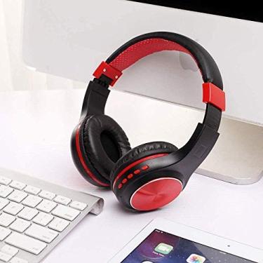 Imagem de Mzlxdedian Fones de ouvido sem fio na orelha - Chip de fone de ouvido, classe Bluetooth, de tempo de escuta, microfone embutido, adequado para uma variedade de dispositivos eletrônicos (Color : Red)